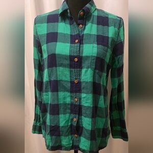 J. Crew Shrunken Boy Shirt in Emerald Buffalo Check Emerald Pool 8